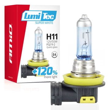 slomart AMiO H11 12V 55W LumiTec Super White +120% žarulja