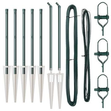 Vidaxl Stup za ogradu 7 szt. Zelena Čelik