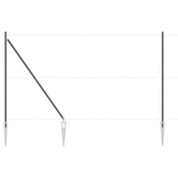 Vidaxl Stup za ogradu 13 szt. Siva Čelik