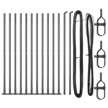 Vidaxl Stup za ogradu 13 szt. Siva Čelik