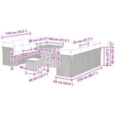 Vidaxl Sjedeća garnitura za vrt 10 pcs Crna poliratan