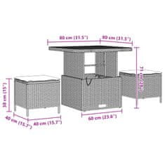 Vidaxl Sjedeća garnitura za vrt 10 pcs Crna poliratan