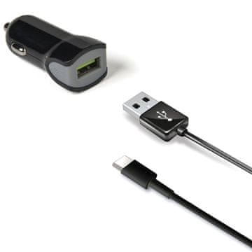 CELLY Auto punjač + USB-C kabel 2.4A 12W