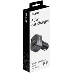 CELLY Auto punjač 1xUSB-C PD 1xUSB-A 65W
