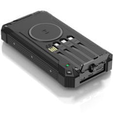 Denver PowerBank 20.000 mAh solarna ćelija 4 kabela + bežično punjenje crna