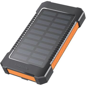 LogiLink PowerBank 6.000 mAh 10W solarna ćelija crno/narančasta