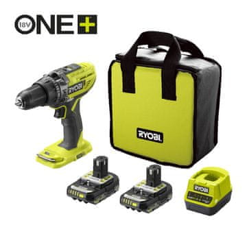 RYOBI R18PD3-220S 18V ONE+ set - Aku udarna bušilica-odvijač (2x 2.0Ah + punjač)