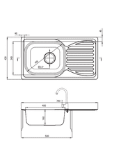 Deante Doppio ZENB0113 sudoper od nehrđajućeg čelika s slavinom