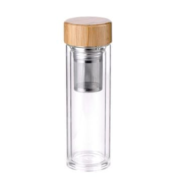 Bergner Staklena prijenosna boca s cjedilicom, 350 ml