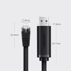 Ugreen Konzolni kabel USB - RJ45 adapter s upletenom paricom, ethernet 1,5 m, crni