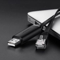 Ugreen Konzolni kabel USB - RJ45 adapter s upletenom paricom, ethernet 1,5 m, crni