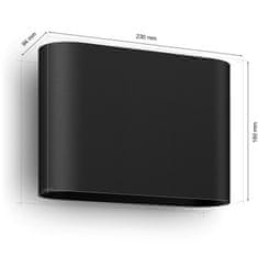 Philips Pametna zidna svjetiljka za unutarnju i vanjsku upotrebu RGB i podesiva bijela crna