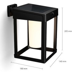 Philips Zidna lampa Solarna Ultra Učinkovita LED 25lm 250lm Crna