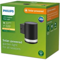 Philips Zidna lampa ravna solarna ćelija ultra učinkovita LED 200lm crna