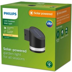 Philips Zidna svjetiljka s kutnim solarnim ćelijama ultra učinkovita LED 200lm crna