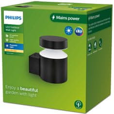 Philips LED zidna svjetiljka Up Nehrđajući čelik Crna IP44 Topla 6W 600lm