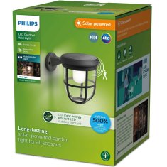 Philips Zidna solarna lampa Radii Ultra učinkovita LED 250lm crna