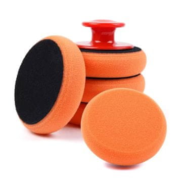 AMIO Komplet spužvi za voskiranje i poliranje sa ručkom 125 mm 5 kom. amio-02903