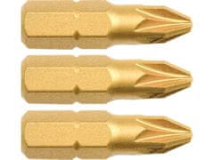 KITO Križni vrh 4741371 set križnih bitova od 3 komada, PZ 1x25mm, S2-Titanska završna obrada, FORTUM- , set križnih bitova od 3 komada, PZ 1x25mm, S2-Titanska završna obrada, FORTUM- , S2