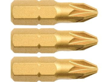 Križni vrh 4741372 set križnih bitova od 3 komada, PZ 2x25mm, S2-Titanska završna obrada, FORTUM- , set križnih bitova od 3 komada, PZ 2x25mm, S2-Titanska završna obrada, FORTUM- , S2