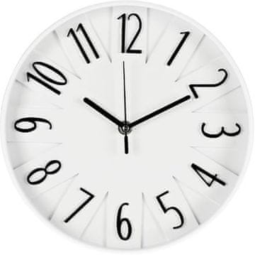 Zidni sat KO-837000700bila Zidni sat s 3D brojevima 25 cm bijeli