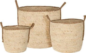 ProGarden Poklopac za cvjetne posude KO-KR2002400 Set od 3 navlaka za cvjetne posude, pleteni BLANCO