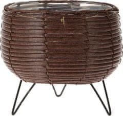 ProGarden Lonac za cvijeće KO-430001110 Pletena saksija za cvijeće na nogama 20,5 x 19,5 cm smeđa