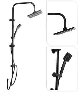 EXCELLENT Set za tuširanje KO-CF6000020 Tuš set bez slavine za zid RAIN mat crni