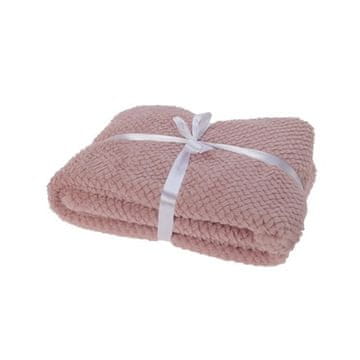 HOMESTYLING Pokrivač KO-AAE329840 Pokrivač od flisa 130 x 160 cm stari ružičasti
