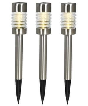 ProGarden Solarna lampa KO-DT3000230 vrtni set od 3 dijela srebrne boje