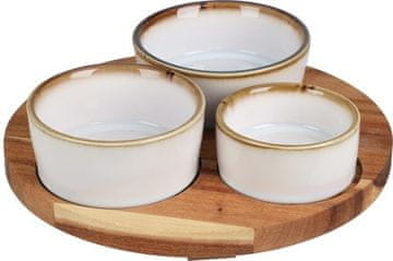 EXCELLENT Zdjele za posluživanje KO-278000750 s okruglim pladnjem, set od 4 komada.