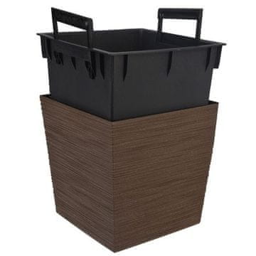ProGarden Lonac za cvijeće KO-Y89300430 s poklopcem smeđi 24 cm crni