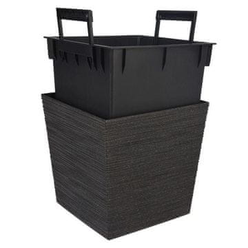 ProGarden Lonac za cvijeće KO-Y89300420 s poklopcem kvadratnim 24 cm crnim