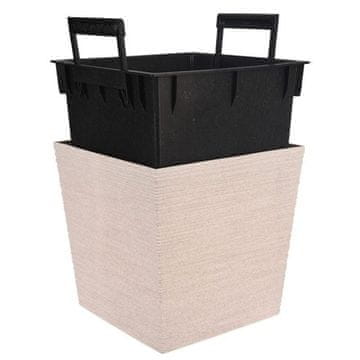 ProGarden Lonac za cvijeće KO-Y89300410 s poklopcem kvadratnim 24 cm bijelim