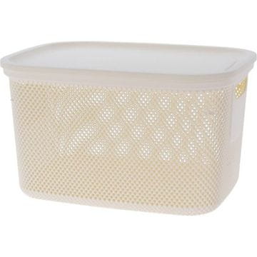 EXCELLENT Košara za pohranu KO-027000210bezo s poklopcem 18 l bež