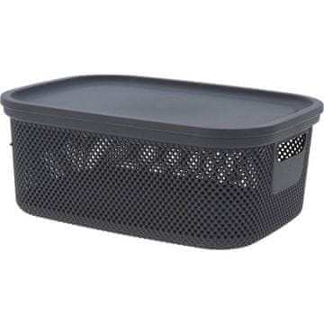 EXCELLENT Košara za pohranu KO-027000200cern s poklopcem 12 l crna