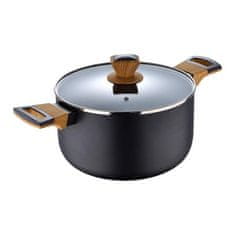 Bergner Tepsija BG-32036-BK s neprianjajućim premazom i poklopcem 24 cm Zemljano crna