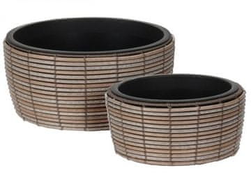 ProGarden Lonac za cvijeće KO-VN8000120 pletena pletenica s umetkom, set od 2 komada.