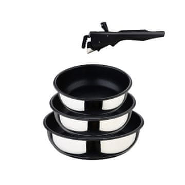 Bergner Set tava od nehrđajućeg čelika s neprianjajućom površinom BG-32292-MM Click&Cook 3 kom 18, 20, 24 cm