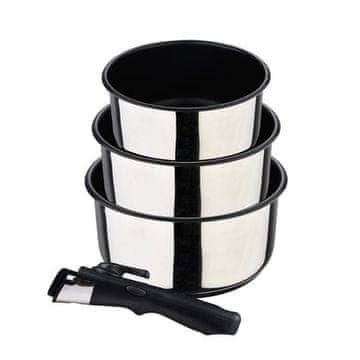 Bergner Set tava BG-32293-MM nehrđajući čelik s neprianjajućim premazom Click&Cook 3 kom 16, 18, 20 cm