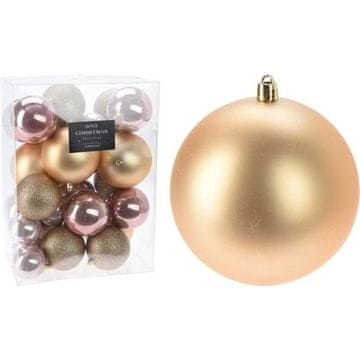 HOMESTYLING Božićni ukrasi KO-CAN302030 set od 26 kuglica od ružičastog zlata