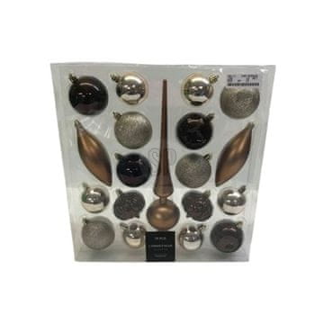 HOMESTYLING Božićni ukrasi KO-CAN305240 set 19 kom jantar