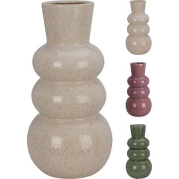 EXCELLENT Vaza KO-095241200sebi 3 mjehurića 25 cm sivo-bijela