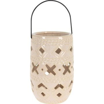 ProGarden Keramička lampa KO-095202930bezo 23 cm s ručkom bež