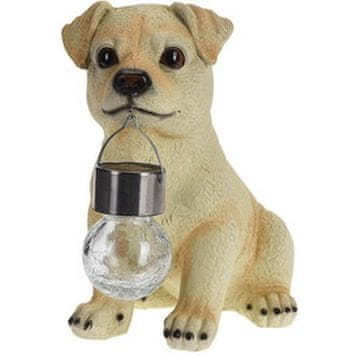 HOMESTYLING Vrtni ukrasi KO-795201190labr pas sa solarnom lampom Labrador 24 cm
