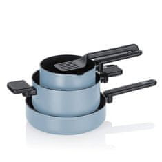 Kela Set lonaca KL-15200 Mira s keramičkom površinom 5 kom, dimno plava