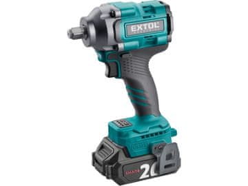 Extol Industrial Udarni ključ 8791814 1/2" baterija SHARE20V, 500Nm, BEZ ČETKICA, 2Ah