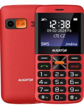 Aligator Mobilni telefon A910 Senior Red