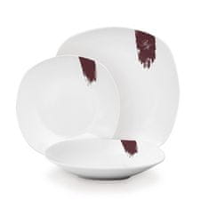 Berlingerhaus Set tanjura za večeru BH-10203 18 kom Leonardo kolekcija bijelo-bordo
