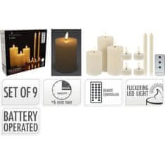 HOMESTYLING LED svijeće KO-AX6200120 set od 9 dijelova s ??daljinskim upravljačem